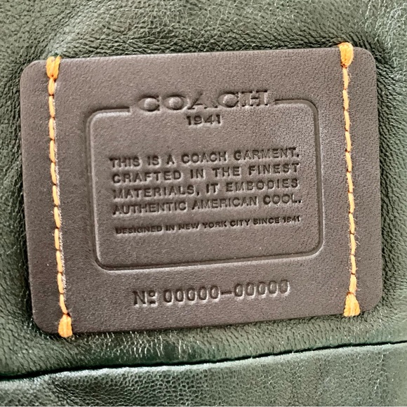 Forest green Coach leather jacket. - Picture 6 of 6